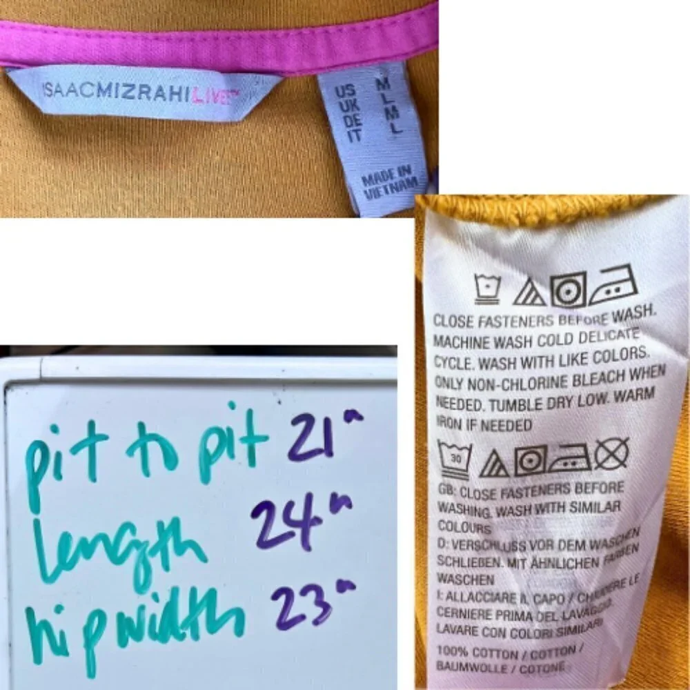 ISAAC MIZRAHI LIVE! Snap Henley Knit Pullover in Mustard Yellow Size L - Picture 11 of 14